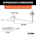 CURT Weight Distribution Hitch with Sway Control and Durable Finish CURT weight distribution hitch with sway control, forged steel spring bars, and black powder coat finish