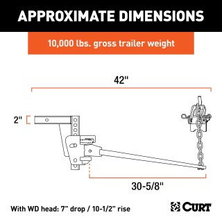 CURT Deep Drop Weight Distribution Hitch for Lifted Trucks CURT deep drop weight distribution hitch with adjustable shank for lifted trucks, enhancing vehicle and trailer control