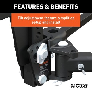 CURT Deep Drop Weight Distribution Hitch for Lifted Trucks CURT deep drop weight distribution hitch with adjustable shank for lifted trucks, enhancing vehicle and trailer control