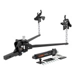 CURT Weight Distribution Hitch with Sway Control System CURT weight distribution hitch with forged steel, sway control unit, and 2-inch shank.