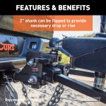 CURT Weight Distribution Hitch with Sway Control System CURT weight distribution hitch with forged steel, sway control unit, and 2-inch shank.