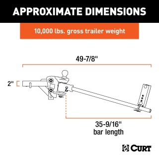CURT TruTrack Advanced Weight Distribution Hitch with Sway Control CURT TruTrack weight distribution hitch with integrated sway control system