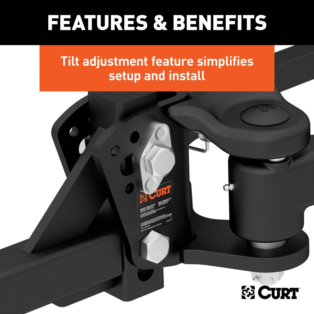 CURT TruTrack Advanced Weight Distribution Hitch with Sway Control CURT TruTrack weight distribution hitch with integrated sway control system
