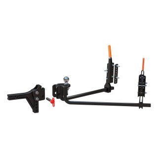 CURT TruTrack Trailer-Mounted Hitch with Sway Control CURT TruTrack weight distribution hitch featuring integrated sway control and quick-connect coupler.