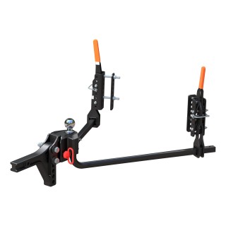 CURT TruTrack Trailer-Mounted Hitch with Sway Control CURT TruTrack weight distribution hitch featuring integrated sway control and quick-connect coupler.