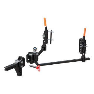 CURT TruTrack Trailer-Mounted Hitch with Sway Control CURT TruTrack weight distribution hitch featuring integrated sway control and quick-connect coupler.