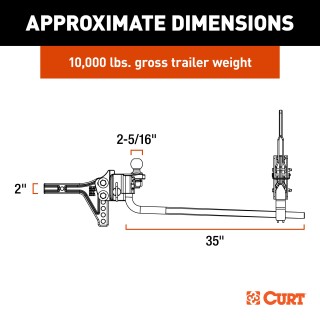 CURT TruTrack Trailer-Mounted Hitch with Sway Control CURT TruTrack weight distribution hitch featuring integrated sway control and quick-connect coupler.