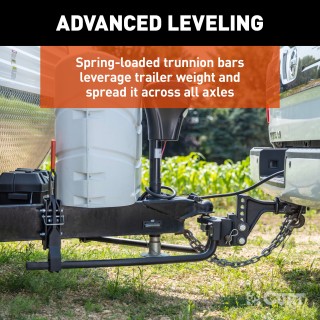 CURT TruTrack Trailer-Mounted Hitch with Sway Control CURT TruTrack weight distribution hitch featuring integrated sway control and quick-connect coupler.
