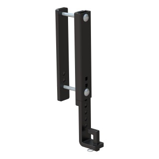 CURT TruTrack heavy-duty adjustable support brackets secure spring bars to trailer frames up to 10 inches for towing stability.