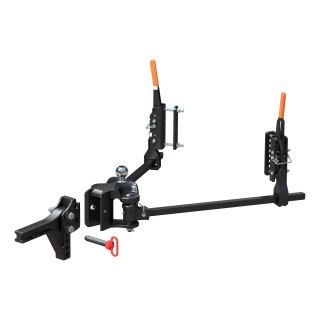 CURT TruTrack Weight Distribution Hitch with Sway Control CURT TruTrack hitch with black powder coat finish and quick-connect coupler