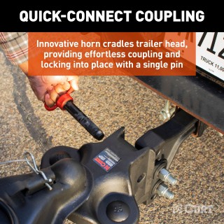 CURT TruTrack Weight Distribution Hitch with Sway Control CURT TruTrack hitch with black powder coat finish and quick-connect coupler