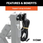 CURT Clamp-On Bike Rack - Holds 3 Bikes, Fits 2" Hitch Receiver CURT clamp-on bike rack holding up to three bikes, fits 2 inch hitch receiver, adjustable cradles, black powder coat finish.