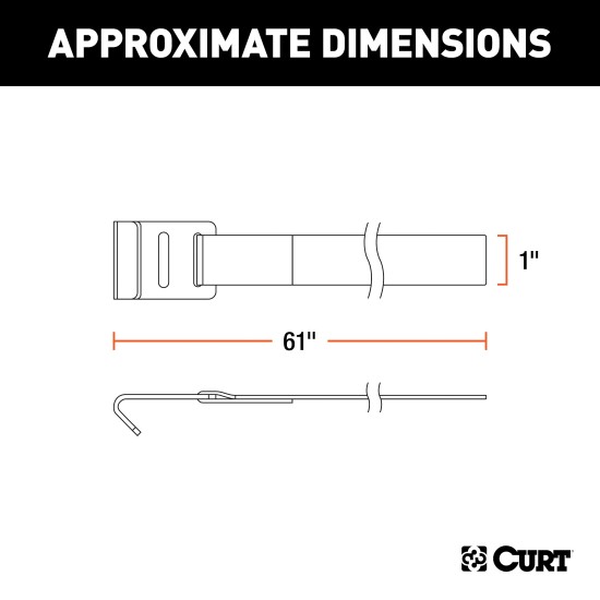 CURT Bike Rack Support Strap for Hitch-Mounted Racks CURT bike rack support strap providing stability for hitch-mounted racks