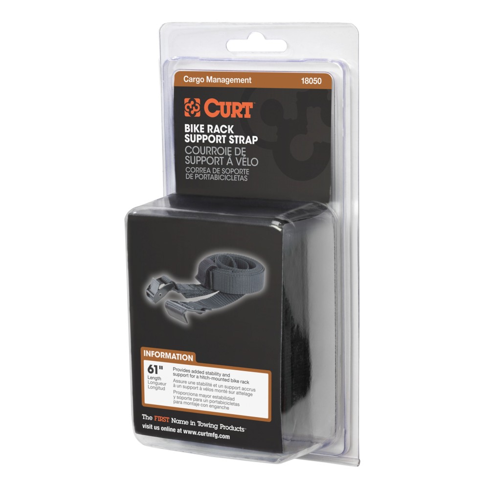 CURT Bike Rack Support Strap for Hitch-Mounted Racks CURT bike rack support strap providing stability for hitch-mounted racks