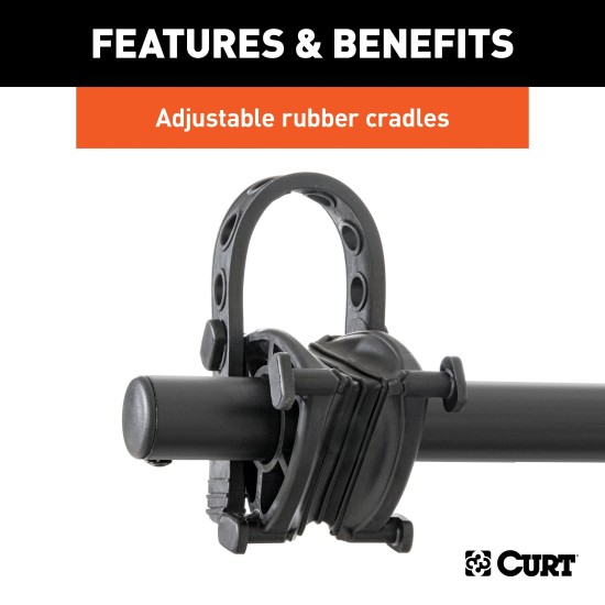 CURT Premium Bike Rack with Anti-Wobble Shank for 4 Bikes CURT premium bike rack, fits 2 inch hitch, holds 4 bikes, anti-wobble shank