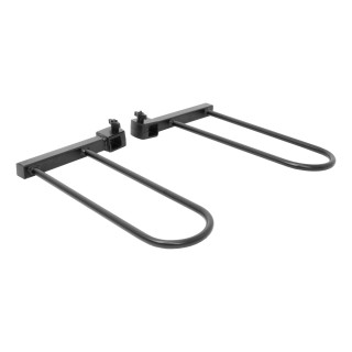 CURT tray-style bike rack with adjustable cradles for various bike sizes