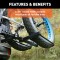 CURT tray-style bike rack with adjustable cradles for various bike sizes