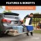 CURT Aluminum Hitch-Mounted Folding Cargo Carrier 500 lbs Capacity CURT tray-style hitch-mounted cargo carrier with aluminum design, folding feature, and 500 lbs capacity mounted on a vehicle.
