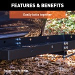 CURT trailer hitch cargo carrier, mesh tray-style, black powder coat, mounted on vehicle.