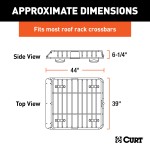 CURT Roof Rack Cargo Carrier with Extension for Extra Storage CURT roof rack cargo carrier with extension offering increased storage space on vehicle