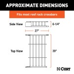 CURT Roof Rack Cargo Carrier, Expandable to 16 sq ft CURT roof rack cargo carrier with extension offers extra storage for vehicles