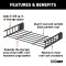 CURT Roof Rack Cargo Carrier, Expandable to 16 sq ft CURT roof rack cargo carrier with extension offers extra storage for vehicles