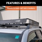 CURT Roof Rack Cargo Carrier, Expandable to 16 sq ft CURT roof rack cargo carrier with extension offers extra storage for vehicles
