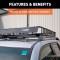 CURT Roof Rack Cargo Carrier, Expandable to 16 sq ft CURT roof rack cargo carrier with extension offers extra storage for vehicles