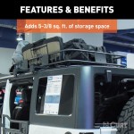CURT Roof Rack Cargo Carrier, Expandable to 16 sq ft CURT roof rack cargo carrier with extension offers extra storage for vehicles