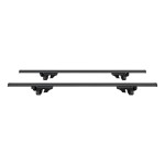 CURT Universal Roof Rack Cross Bars for Secure Cargo Storage CURT roof rack cross bars with black powder coat finish on car