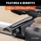 CURT Universal Roof Rack Cross Bars for Secure Cargo Storage CURT roof rack cross bars with black powder coat finish on car