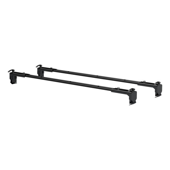 CURT Jeep Roof Rack Crossbars for Wrangler JL and Gladiator CURT Jeep roof rack crossbars mounted on a Jeep Wrangler JL or Gladiator, offering enhanced cargo storage.