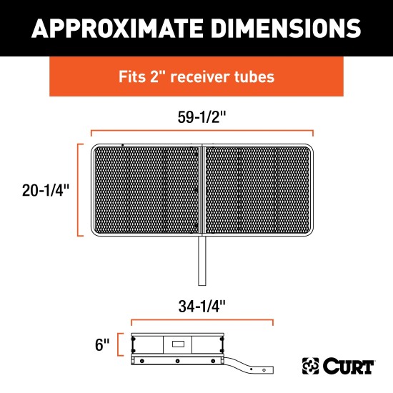 CURT Hitch-Mounted Cargo Carrier for Maximum Vehicle Storage CURT cargo carrier hitch-mounted on vehicle, maximizing storage space