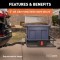 CURT Hitch-Mounted Basket Cargo Carrier with Heavy-Duty Steel CURT hitch-mounted basket cargo carrier with 6-inch tall sides and a mesh platform, designed for 2-inch hitch receivers.