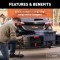 CURT Hitch-Mounted Basket Cargo Carrier with Heavy-Duty Steel CURT hitch-mounted basket cargo carrier with 6-inch tall sides and a mesh platform, designed for 2-inch hitch receivers.