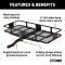 CURT hitch-mounted cargo carrier with 6-inch tall sides and durable mesh base
