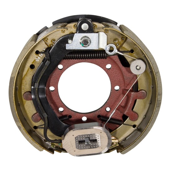 Lippert Left-Hand Self-Adjusting Electric Brake for 10,000-lb Axles Lippert electric brake assembly for left side trailers, compatible with 10,000-lb axles and 16-17.5 inch wheels