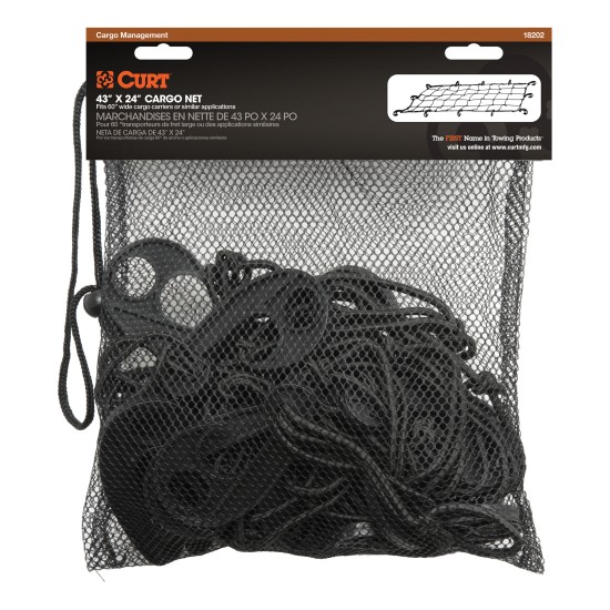 CURT Cargo Carrier Net for Secure Travel and Easy Handling CURT cargo carrier net securing items on a vehicle's cargo carrier