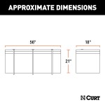 CURT Cargo Bag - Durable, Waterproof, UV-Resistant Storage Black CURT cargo bag made from UV-resistant vinyl, securely fitted on a cargo carrier.
