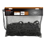 CURT Cargo Carrier Net - Secure Your Cargo with Reliable Netting CURT cargo carrier net securely fastened over roof rack with hooks