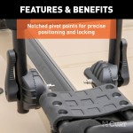 CURT Kayak Roof Rack with Rotating Arms and Foam Padding CURT kayak roof rack with adjustable arms and foam padding on vehicle roof