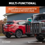 CURT ActiveLink SE bike rack holding two bikes on a vehicle hitch.