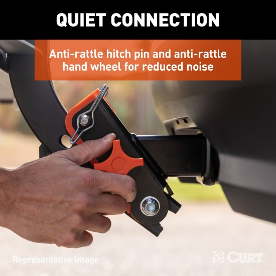 CURT ActiveLink SE 2-Bike Rack with Innovative Hitch System CURT ActiveLink SE bike rack holding two bikes on a vehicle hitch.
