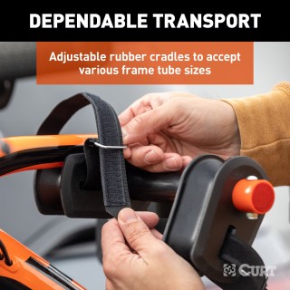 CURT ActiveLink SE 4-Bike Rack with Revolutionary Hitch System CURT bike rack with ActiveLink hitch system holds 4 bikes securely for safe travel.