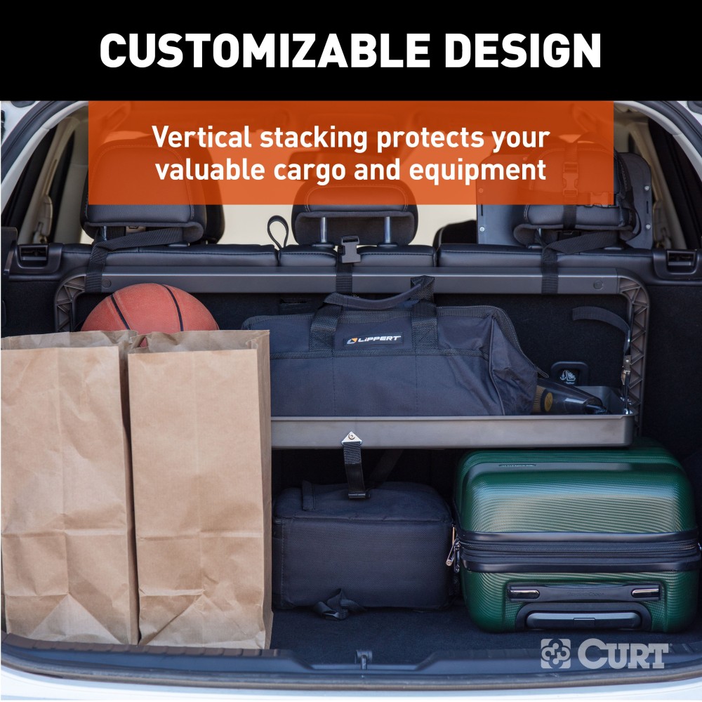 Pakka Car Trunk Organizer for SUVs and CUVs with Adjustable Height Pakka cargo caddie fits in SUV trunk, adjustable and durable for organized storage.