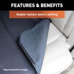 CURT Seat Defender Universal Car Seat Cover for Bucket Seats CURT Seat Defender car seat cover installed on a black bucket seat, protecting against spills and dirt