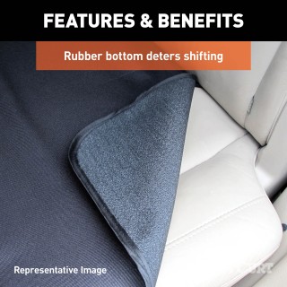 CURT Seat Defender Universal Waterproof Bench Seat Cover Grey CURT Seat Defender bench seat cover offering protection against dirt, spills, and pet dander, easy to install and remove.