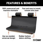 CURT Seat Defender Universal Bench Seat Cover - Black Black CURT Seat Defender bench seat cover protecting car seat from dirt and spills