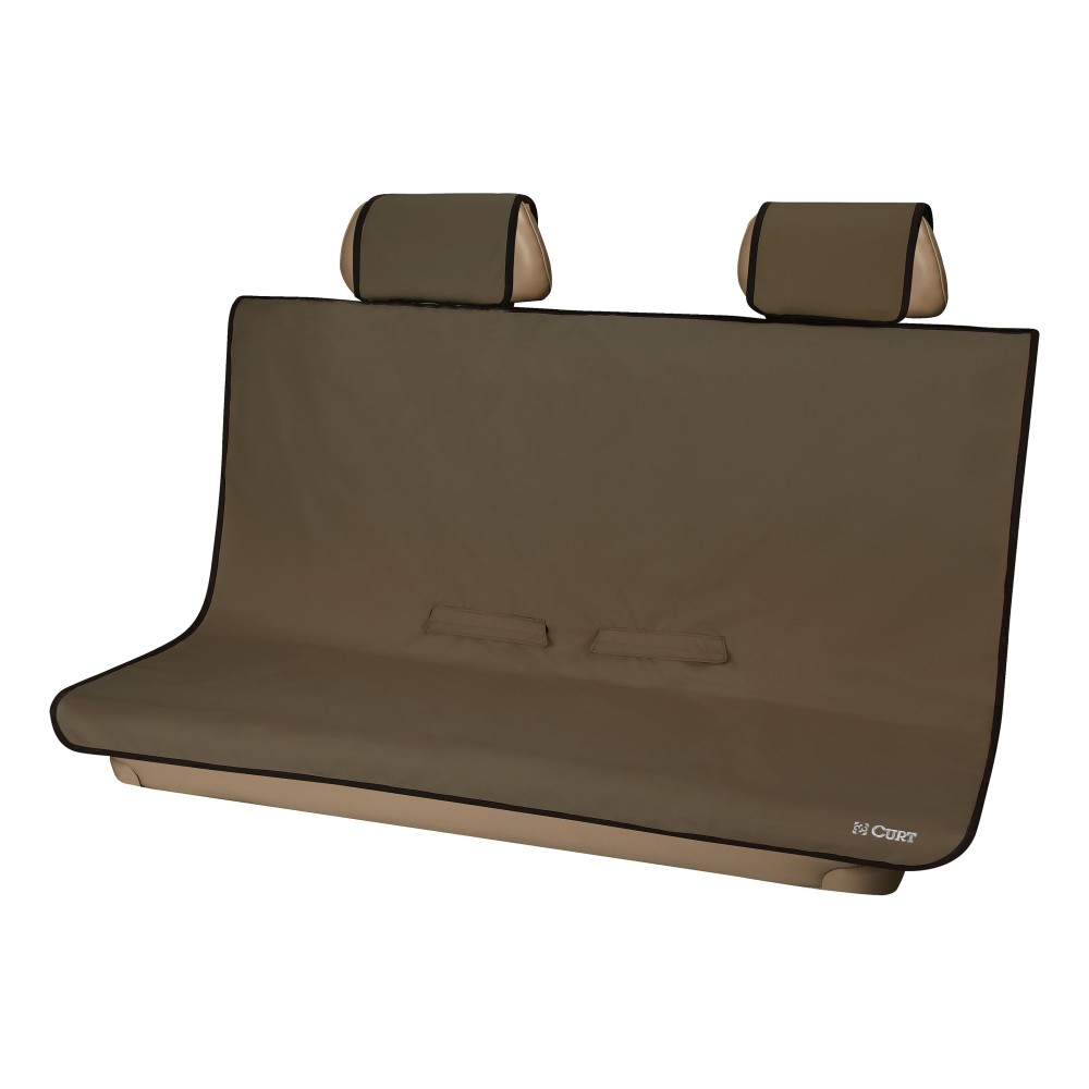 CURT Seat Defender Universal Bench Seat Cover in Brown Brown CURT Seat Defender bench seat cover providing waterproof and easy-to-install protection