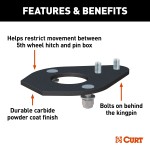 CURT 5th wheel wedge for CrossWing hitch with carbide finish